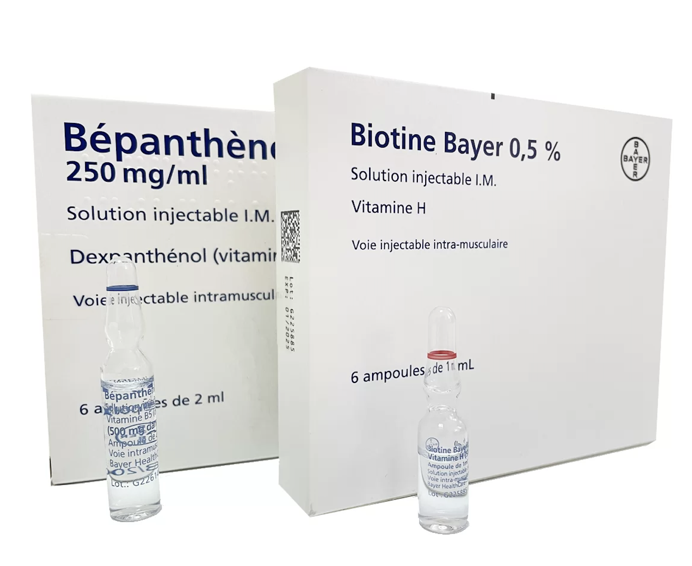 آمپول بیوتین و بپانتن (۶ جفت) بایر آلمان  | Biotine and Bepanthene ampoule Bayer